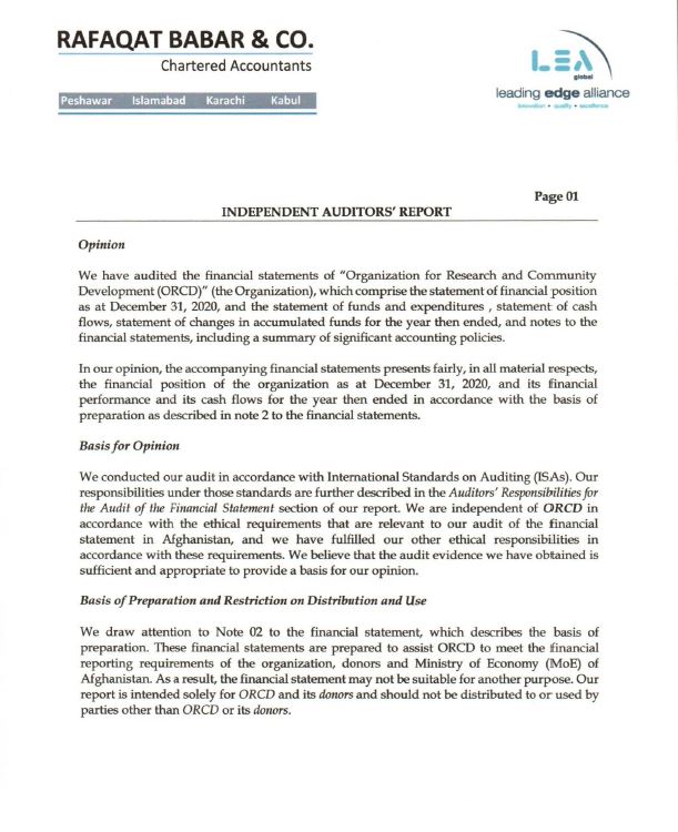 ORCD Audit Report 2020